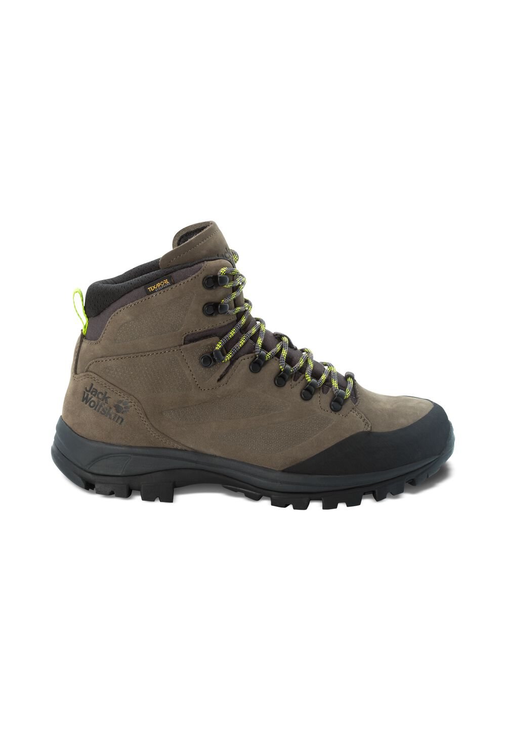 Jack Wolfskin Wasserdichte Trekkingschuhe Herren Rebellion Texapore Mid Men 41 grün khaki / phantom von Jack Wolfskin