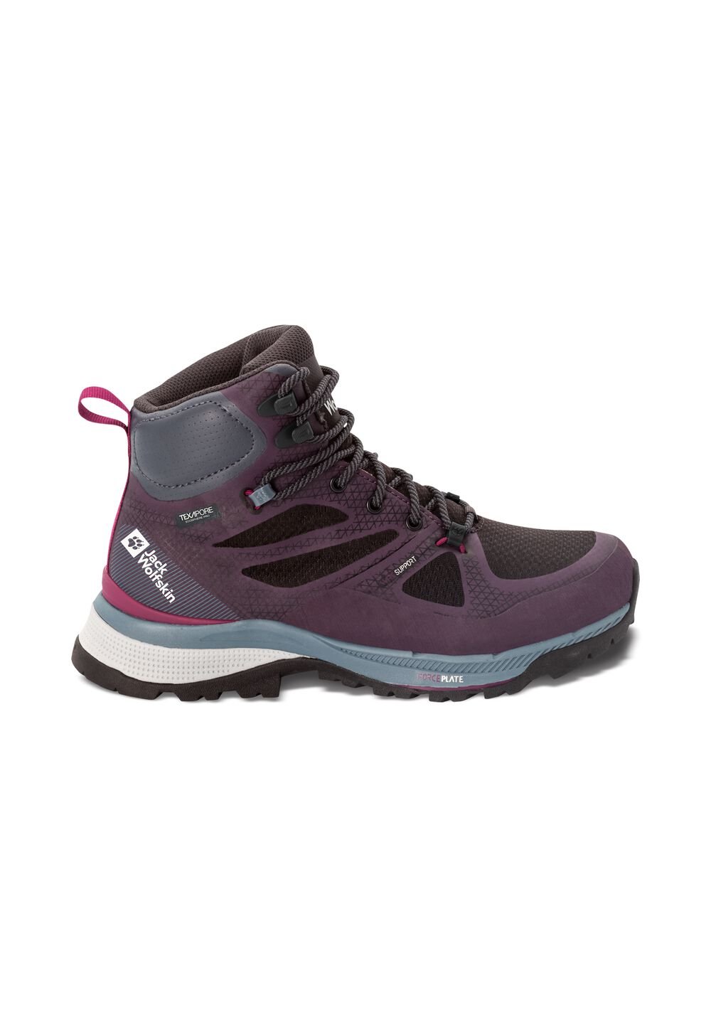 Jack Wolfskin Wasserdichte Wanderschuhe Damen Force Striker Texapore Mid Women 35.5 purple / grey purple / grey von Jack Wolfskin