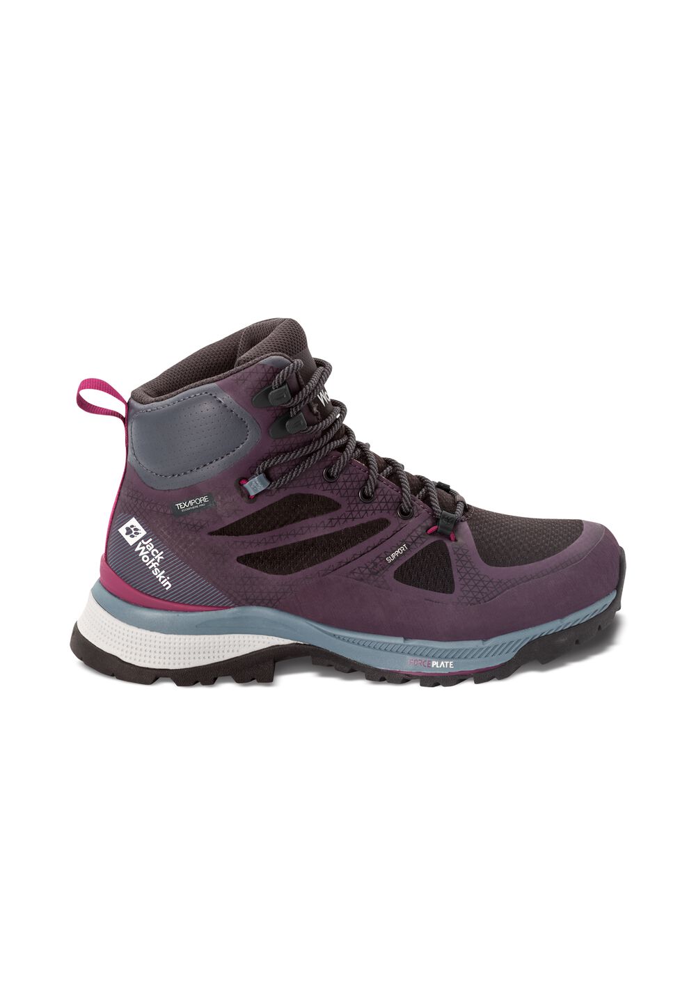 Jack Wolfskin Wasserdichte Wanderschuhe Damen Force Striker Texapore Mid Women 42 purple / grey purple / grey von Jack Wolfskin