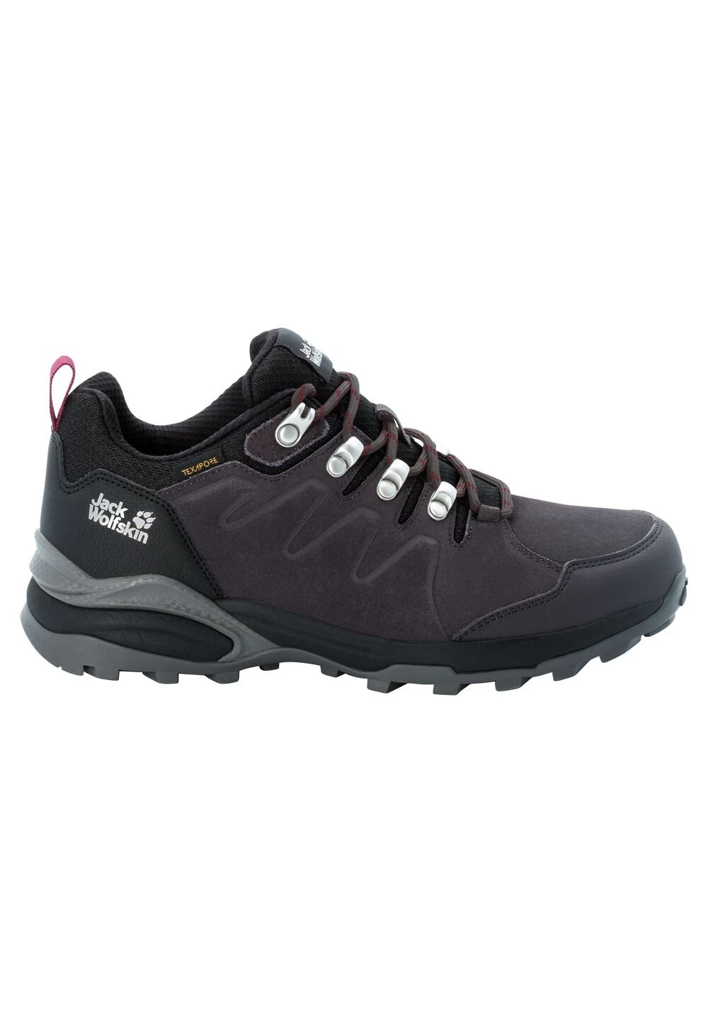 Jack Wolfskin Wasserdichte Wanderschuhe Damen Refugio Texapore Low Women 39 grau dark steel / purple von Jack Wolfskin