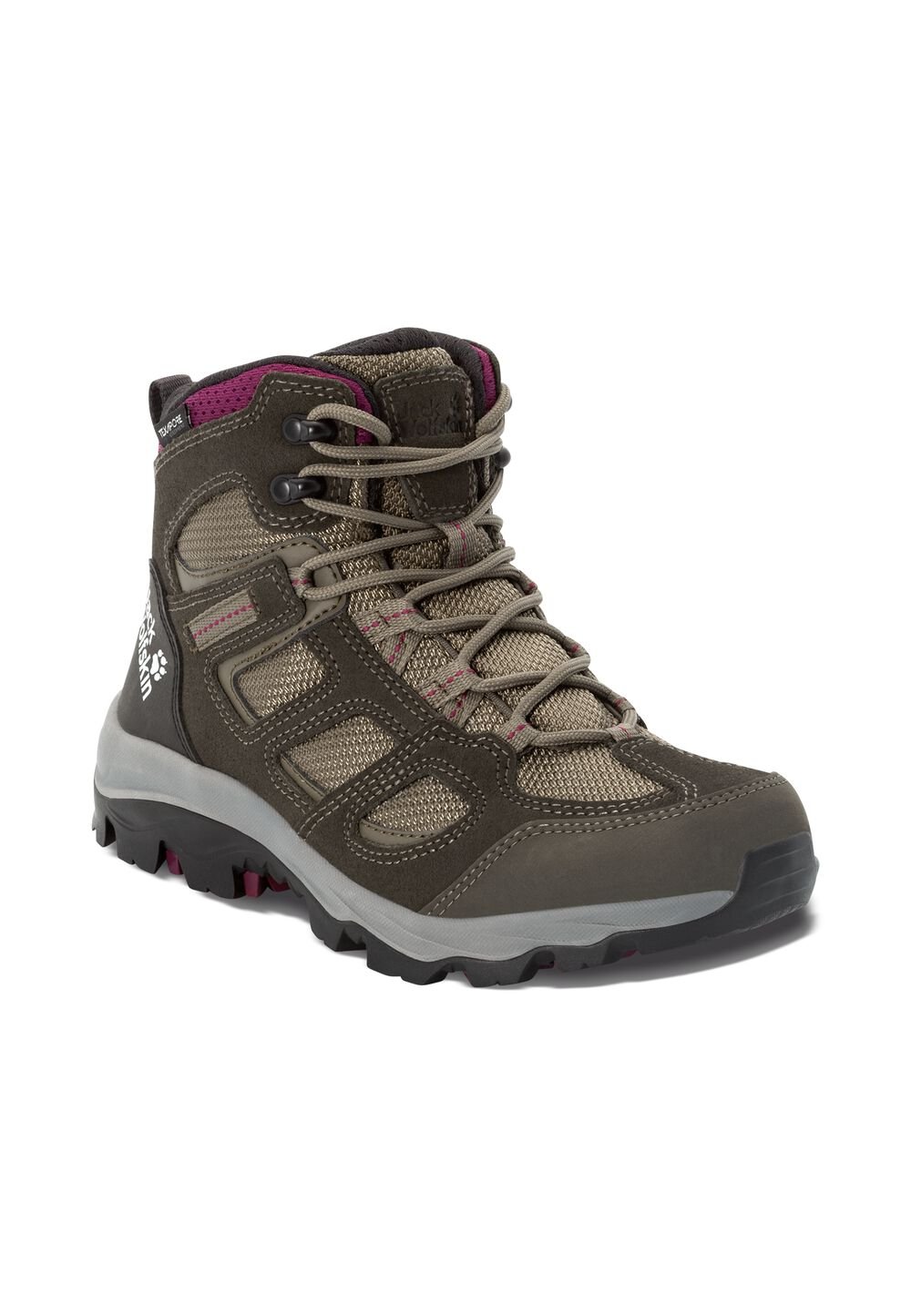 Jack Wolfskin Wasserdichte Wanderschuhe Damen Vojo 3 Texapore Mid Women 35.5 grün khaki / burgundy von Jack Wolfskin