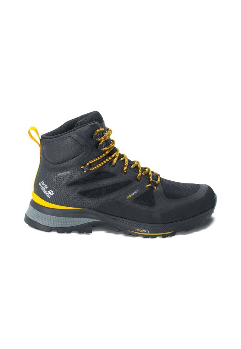 Jack Wolfskin Wasserdichte Wanderschuhe Herren Force Striker Texapore Mid Men 40.5 schwarz black / burly yellow XT von Jack Wolfskin