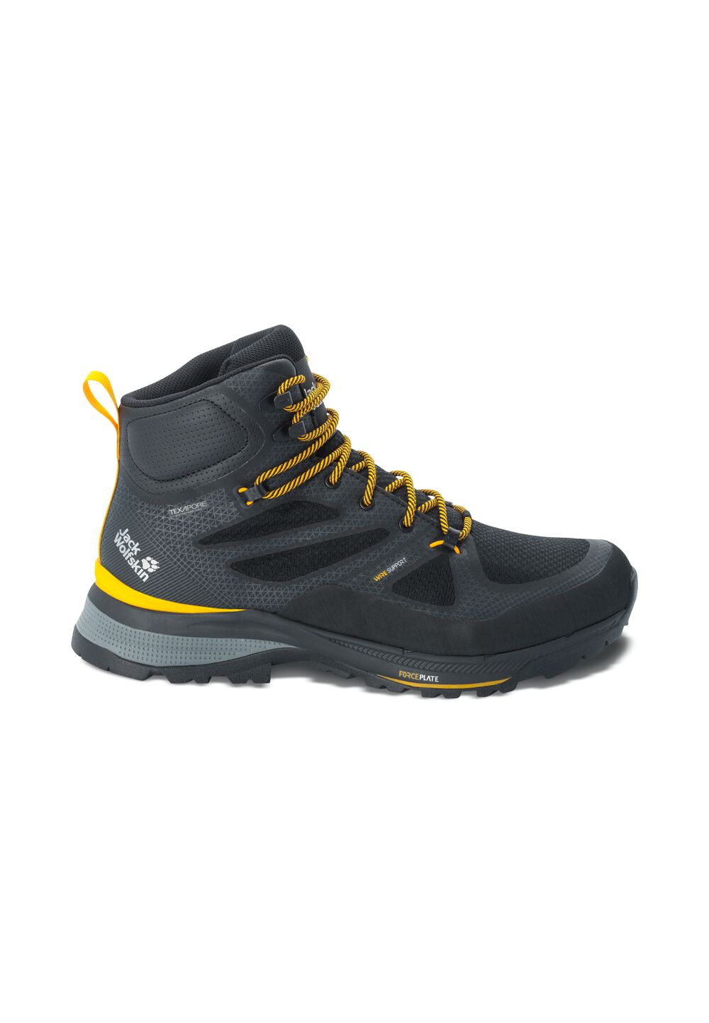 Jack Wolfskin Wasserdichte Wanderschuhe Herren Force Striker Texapore Mid Men 42 black / burly yellow xt Black / Burly Yellow Xt von Jack Wolfskin