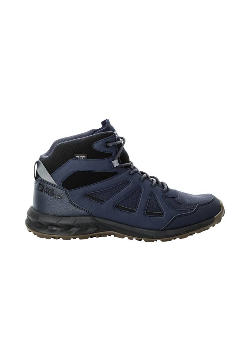 Jack Wolfskin Wasserdichte Wanderschuhe Herren Woodland 2 Texapore Mid Men 39.5 blau night blue von Jack Wolfskin