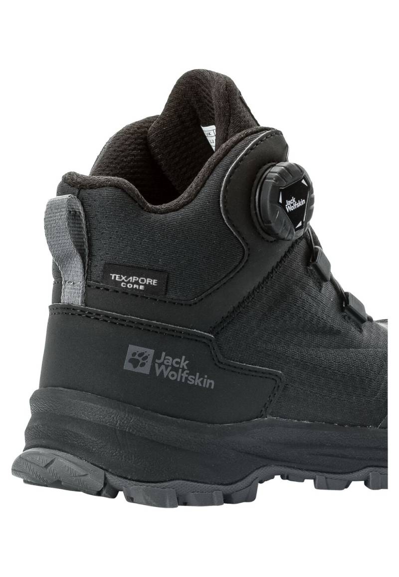 Jack Wolfskin Wasserdichte Wanderschuhe Kinder Cyrox Texapore Dial Mid Kids 26 black black von Jack Wolfskin