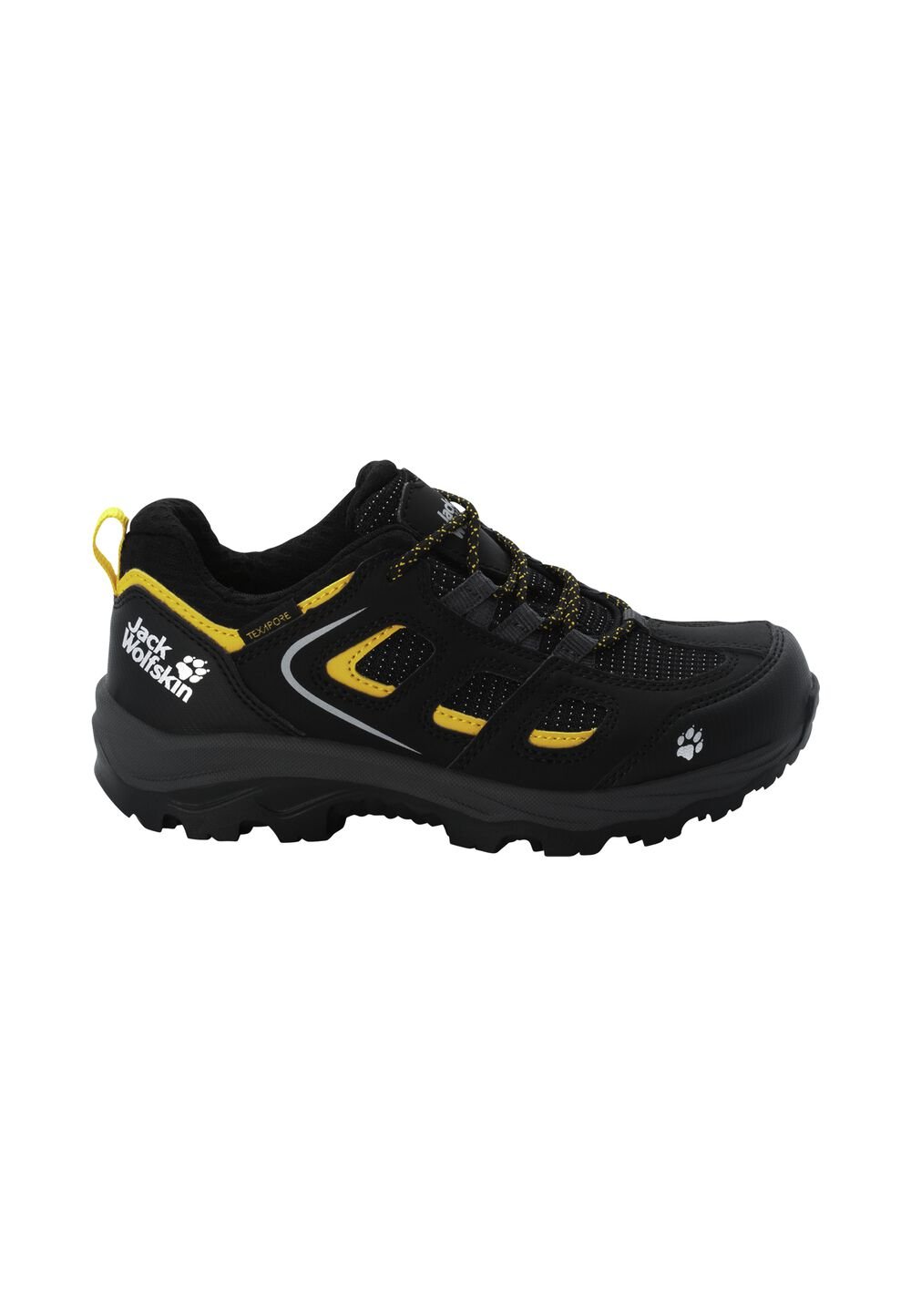 Jack Wolfskin Wasserdichte Wanderschuhe Kinder Vojo Texapore Low Kids 26 black / burly yellow Black / Burly Yellow von Jack Wolfskin