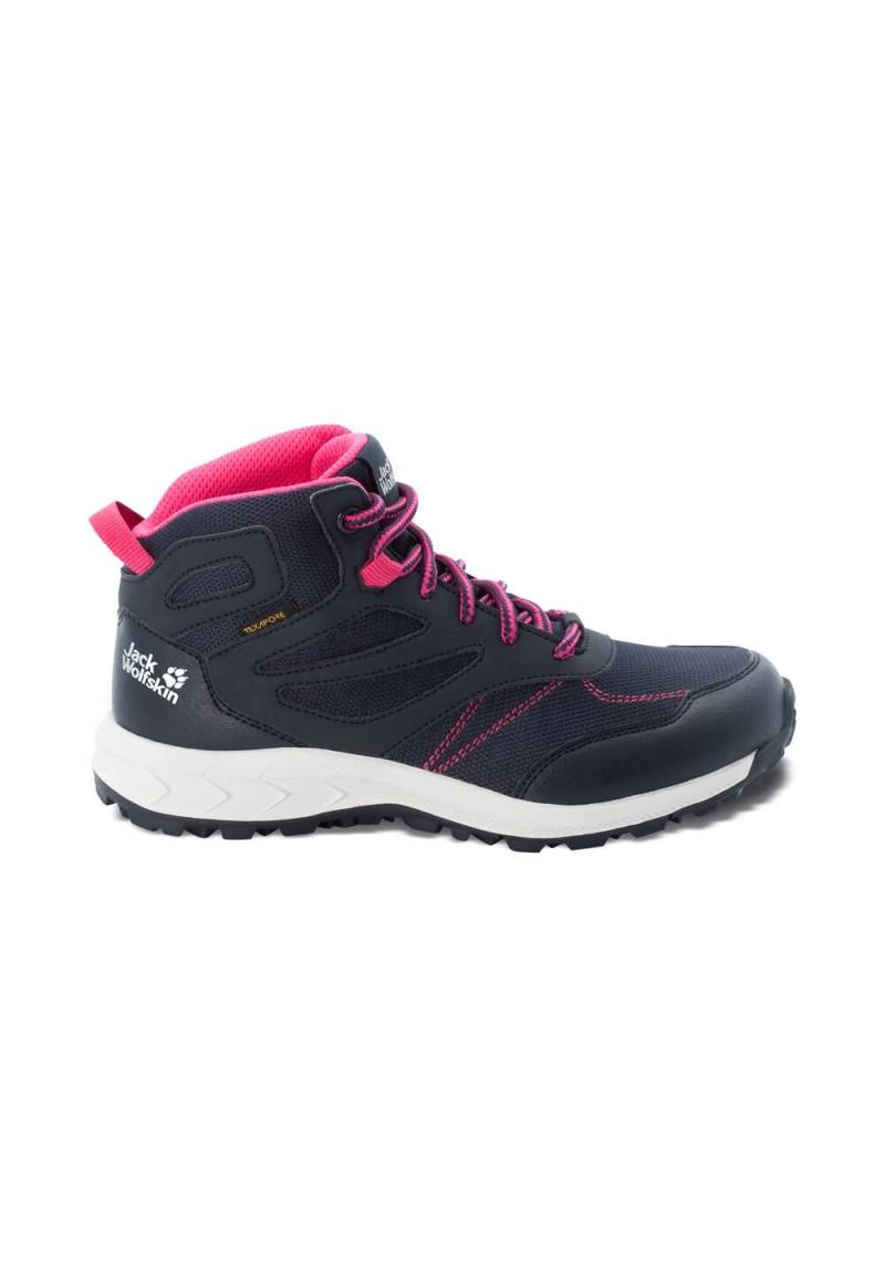 Jack Wolfskin Wasserdichte Wanderschuhe Kinder Woodland Texapore Mid Kids 30 night blue / pink night blue / pink von Jack Wolfskin