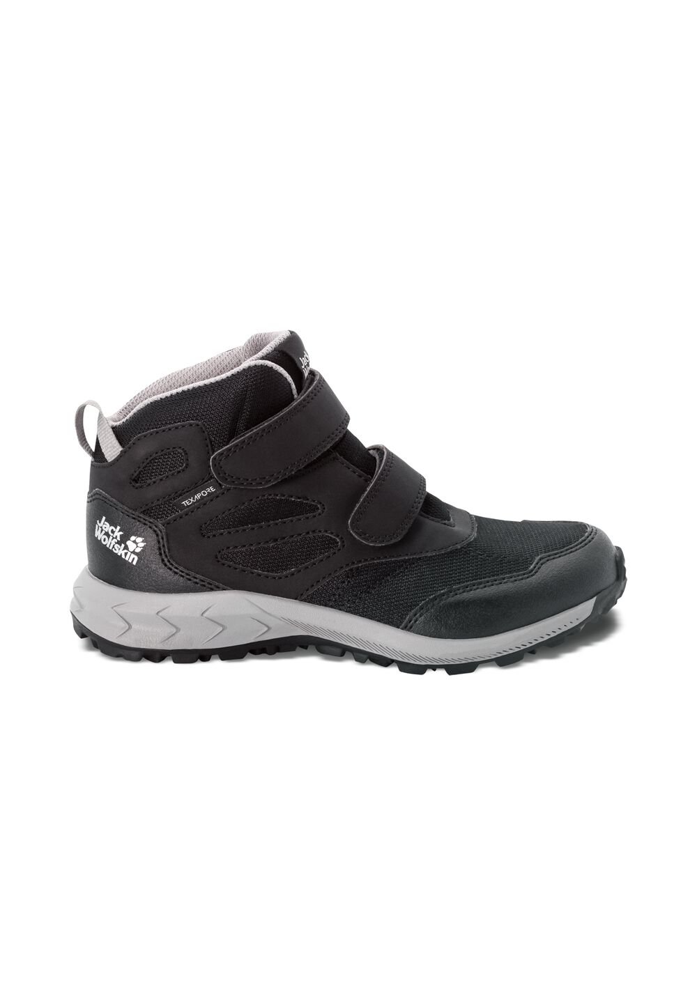 Jack Wolfskin Wasserdichte Wanderschuhe Kinder Woodland Texapore Mid VC Kids 27 schwarz black / grey von Jack Wolfskin