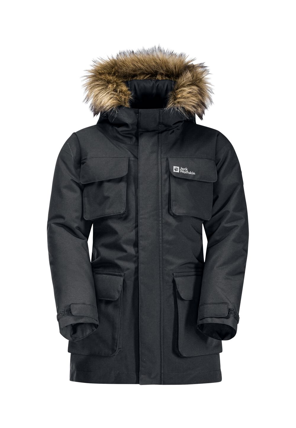 Jack Wolfskin Wasserdichte Winterjacke Kinder Glacier Peak Parka Kids 164 phantom Phantom von Jack Wolfskin