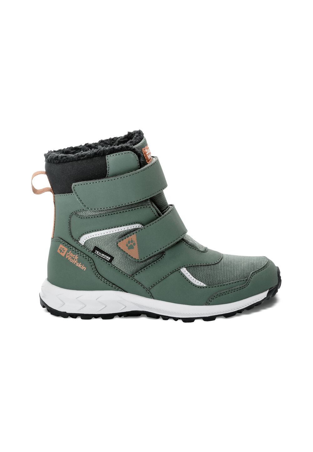 Jack Wolfskin Wasserdichte Winterstiefel Kinder Woodland WT Texapore High VC Kids 32 grau slate green von Jack Wolfskin