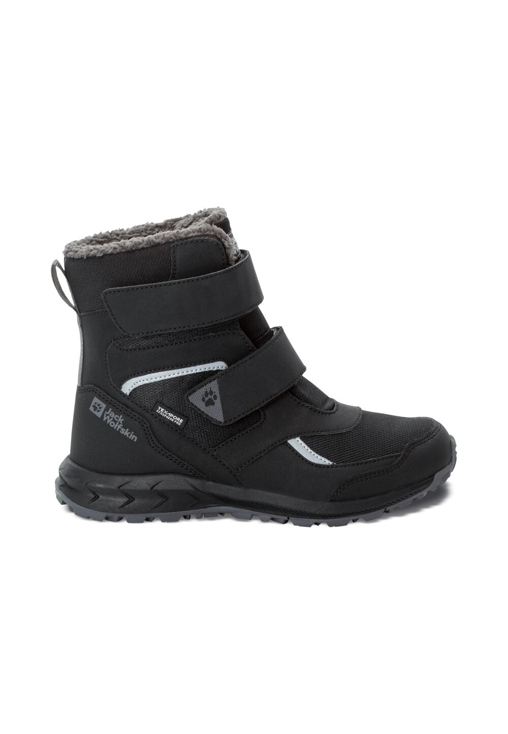 Jack Wolfskin Wasserdichte Winterstiefel Kinder Woodland WT Texapore High VC Kids 35 black black von Jack Wolfskin