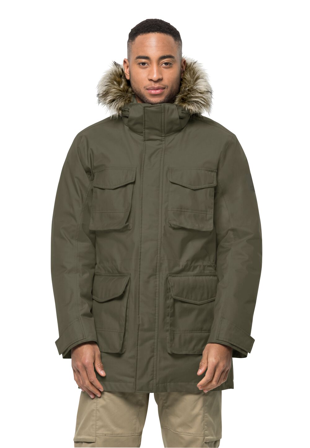 Jack Wolfskin Wasserdichter Daunenmantel Herren Winterfrost Down Parka Men S island moss island moss von Jack Wolfskin