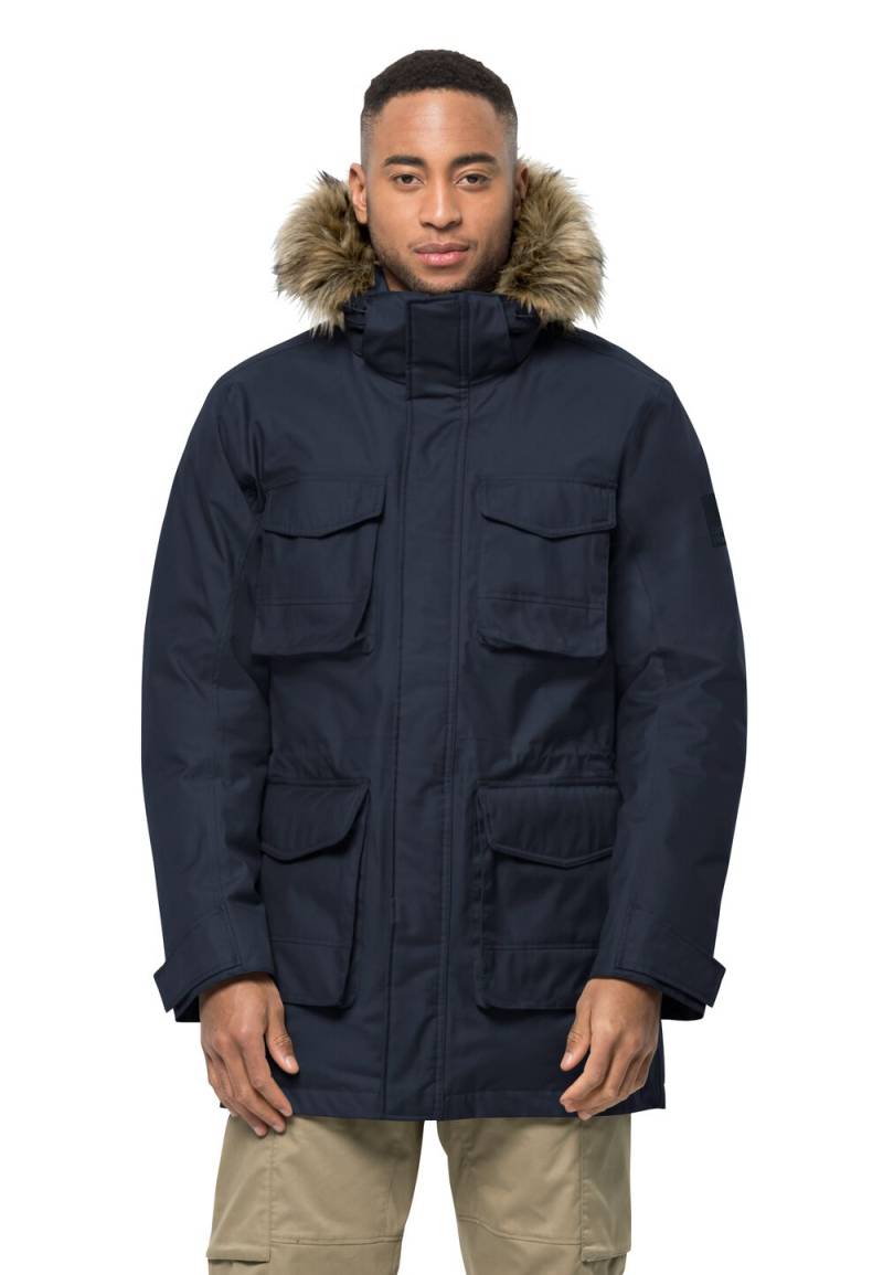 Jack Wolfskin Wasserdichter Daunenmantel Herren Winterfrost Down Parka Men XL blau night blue von Jack Wolfskin