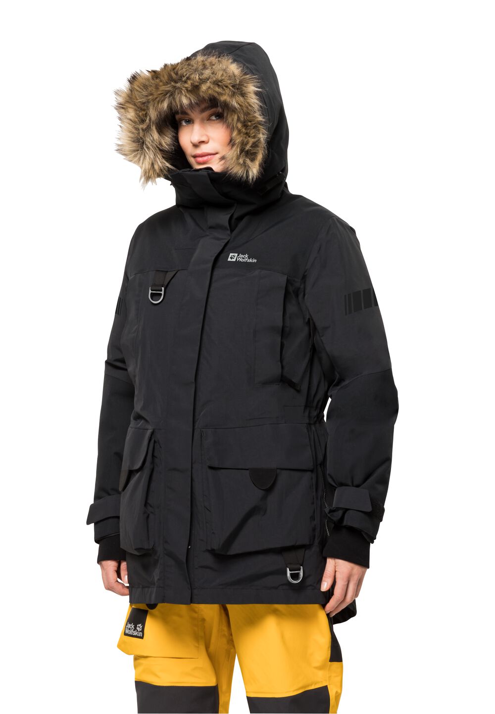 Jack Wolfskin Wasserdichter Expeditions-Daunenmantel Damen 1995 Series Parka Women L black black von Jack Wolfskin