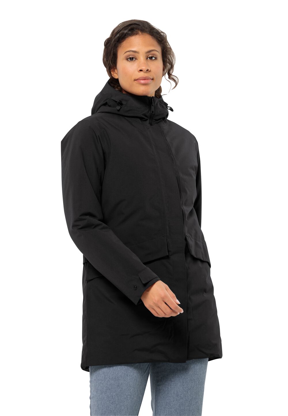 Jack Wolfskin Wasserdichter Wintermantel Damen Tempelhof Coat Women L black black von Jack Wolfskin