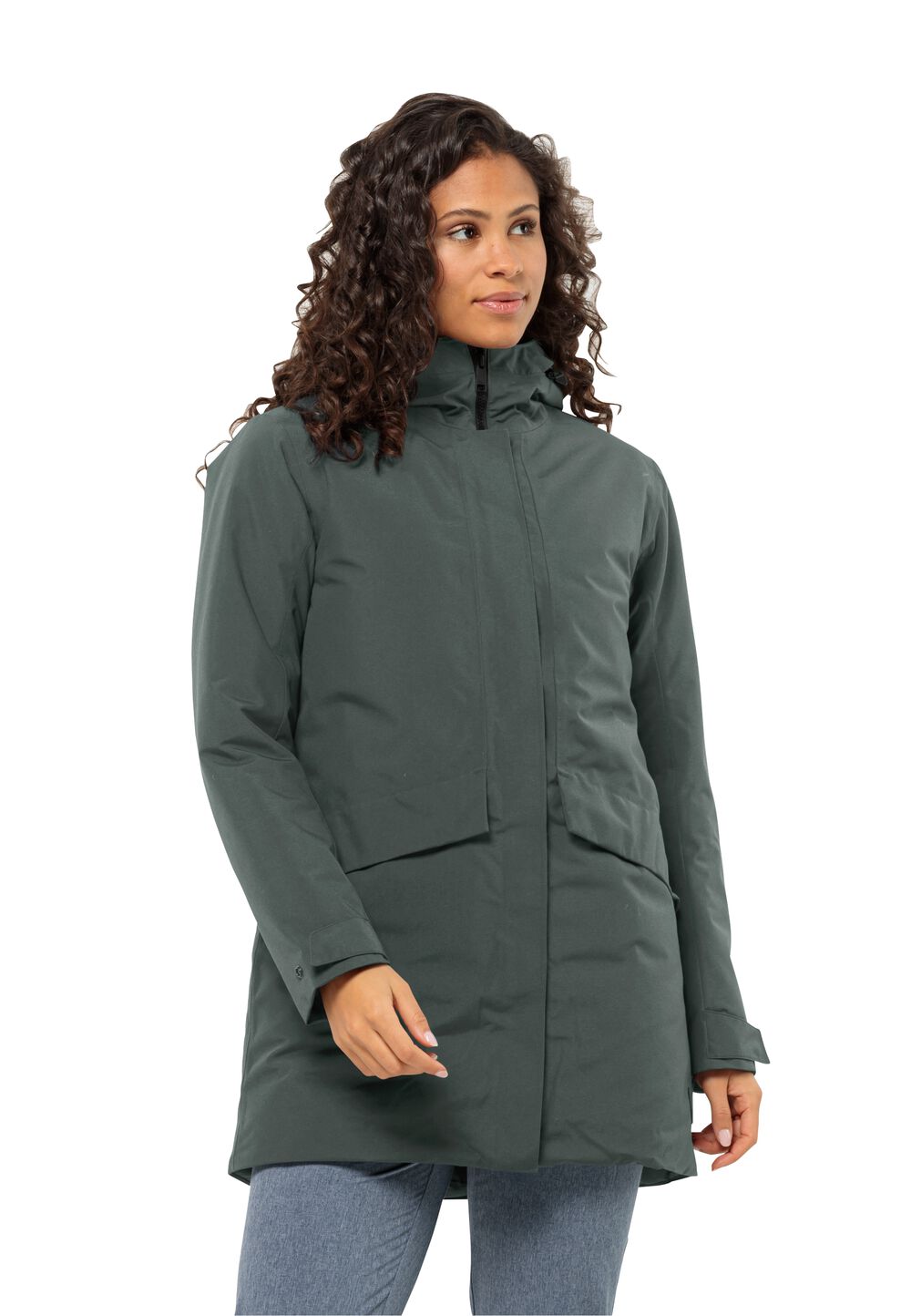 Jack Wolfskin Wasserdichter Wintermantel Damen Tempelhof Coat Women L slate green slate green von Jack Wolfskin