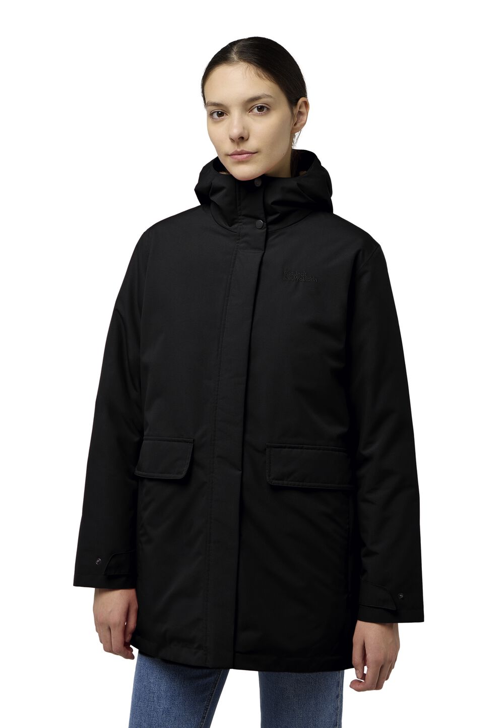 Jack Wolfskin Wasserdichter Wintermantel Damen Wintertor Parka Women 2XL black black von Jack Wolfskin