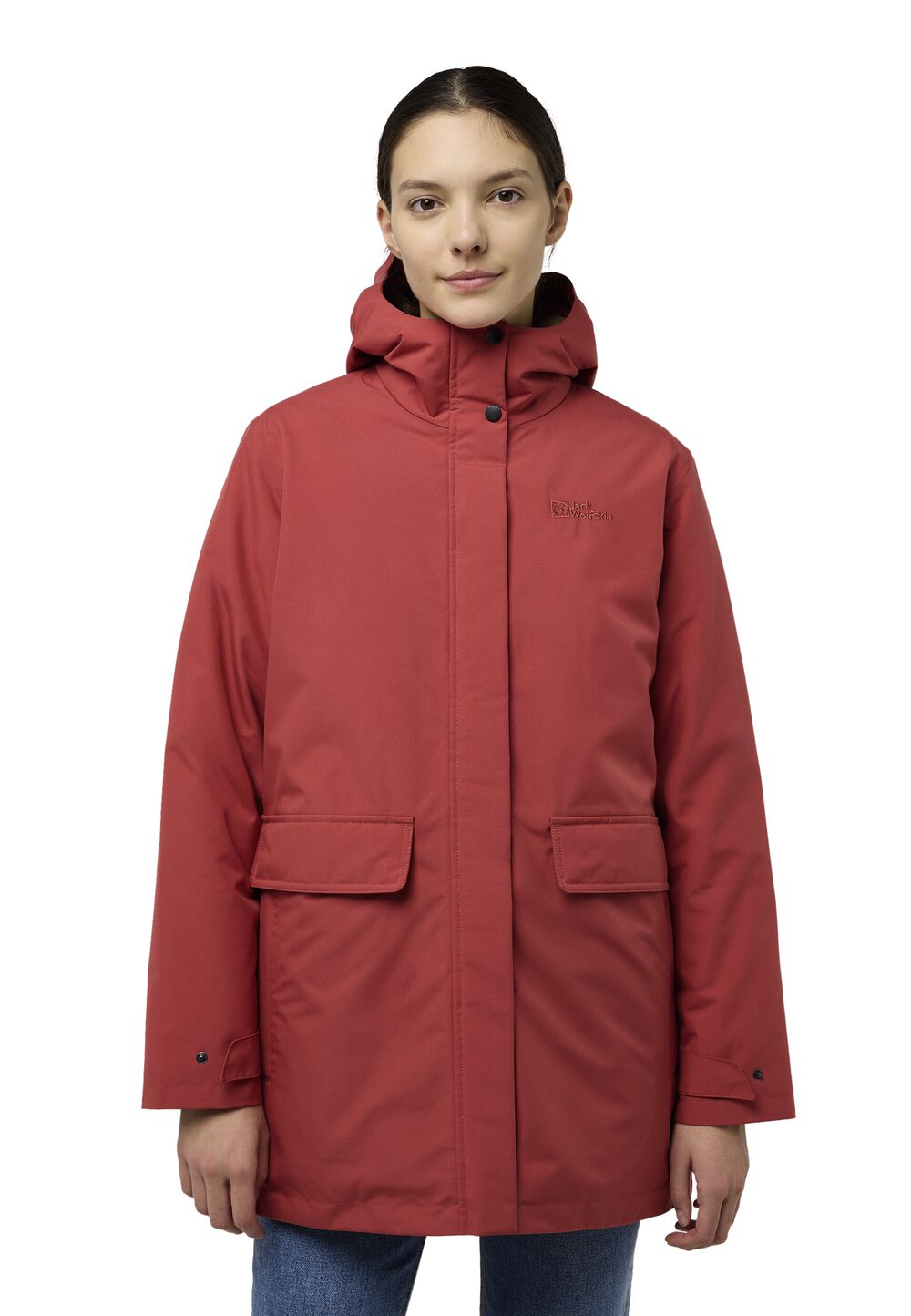 Jack Wolfskin Wasserdichter Wintermantel Damen Wintertor Parka Women 2XL red coral red coral von Jack Wolfskin