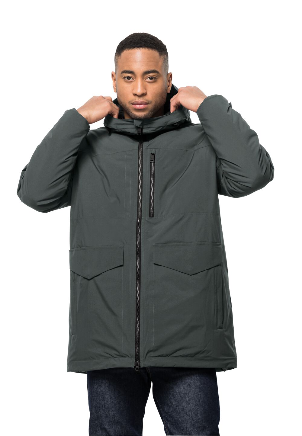 Jack Wolfskin Wasserdichter Wintermantel Herren Koenigsbau Parka Men L slate green slate green von Jack Wolfskin