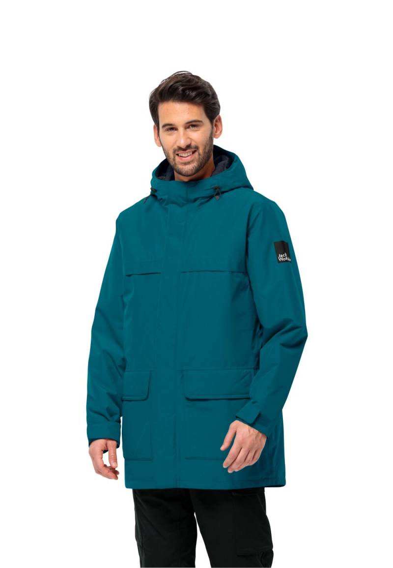 Jack Wolfskin Wasserdichter Wintermantel Herren Winterlager Parka Men L teal teal von Jack Wolfskin