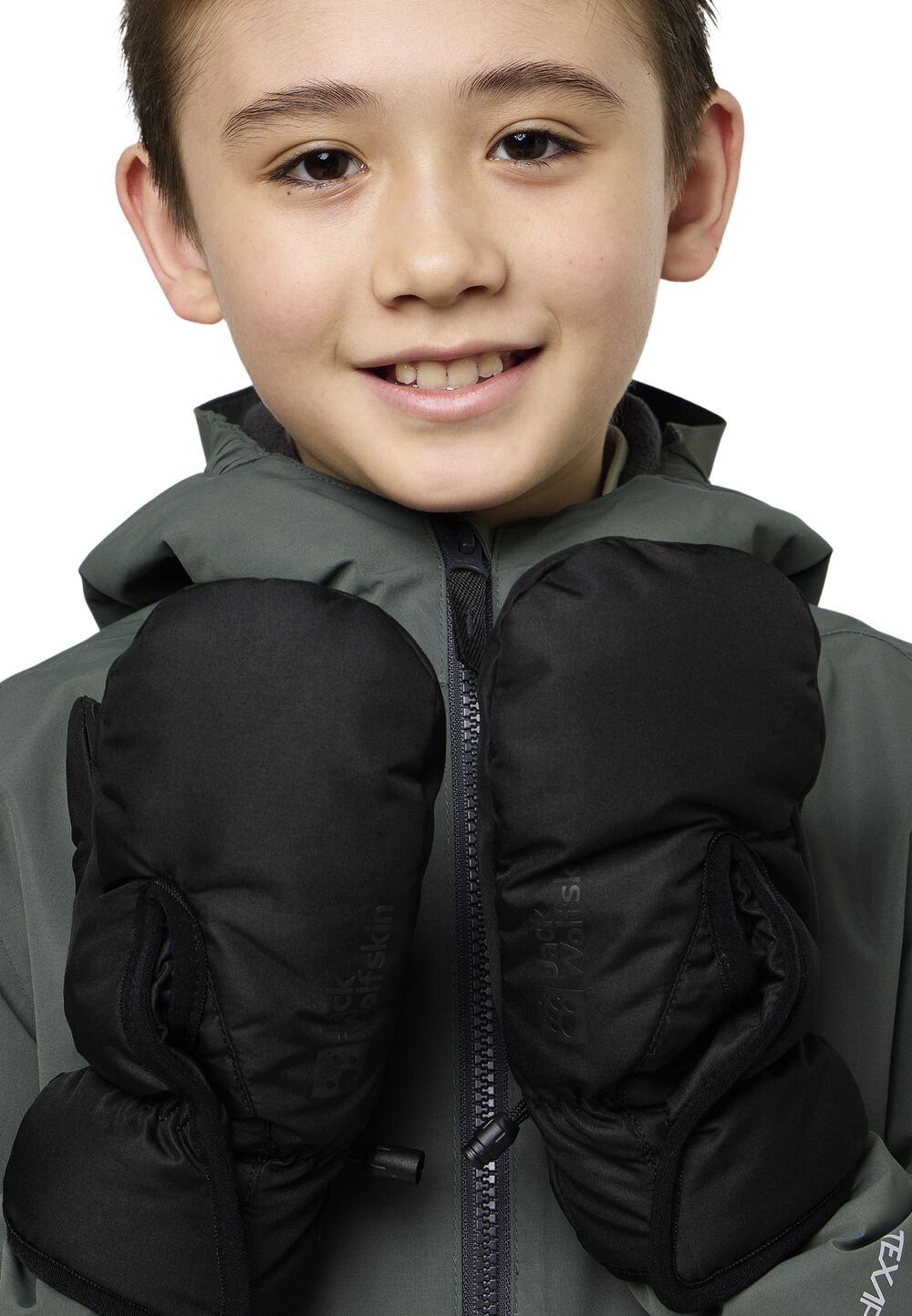 Jack Wolfskin Winddichte Fäustlinge Kinder Easy Entry Mitten Kids 104 black black von Jack Wolfskin