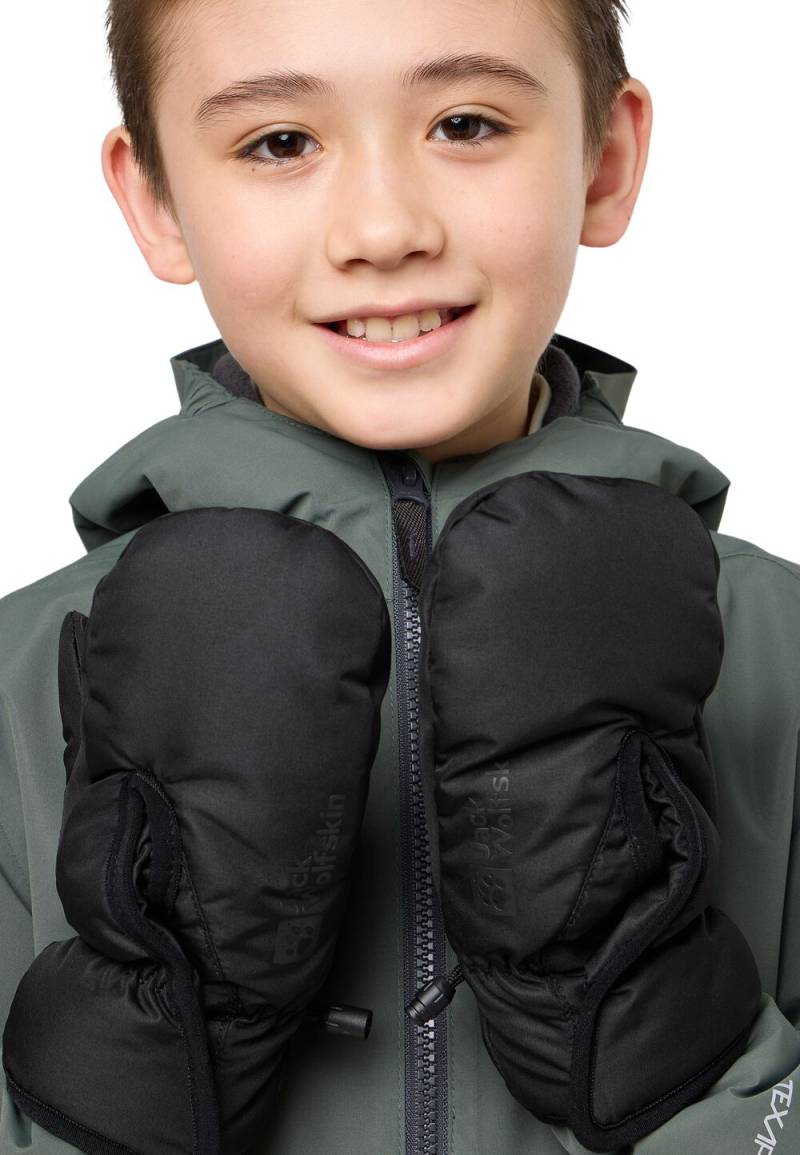 Jack Wolfskin Winddichte Fäustlinge Kinder Easy Entry Mitten Kids 116 black black von Jack Wolfskin