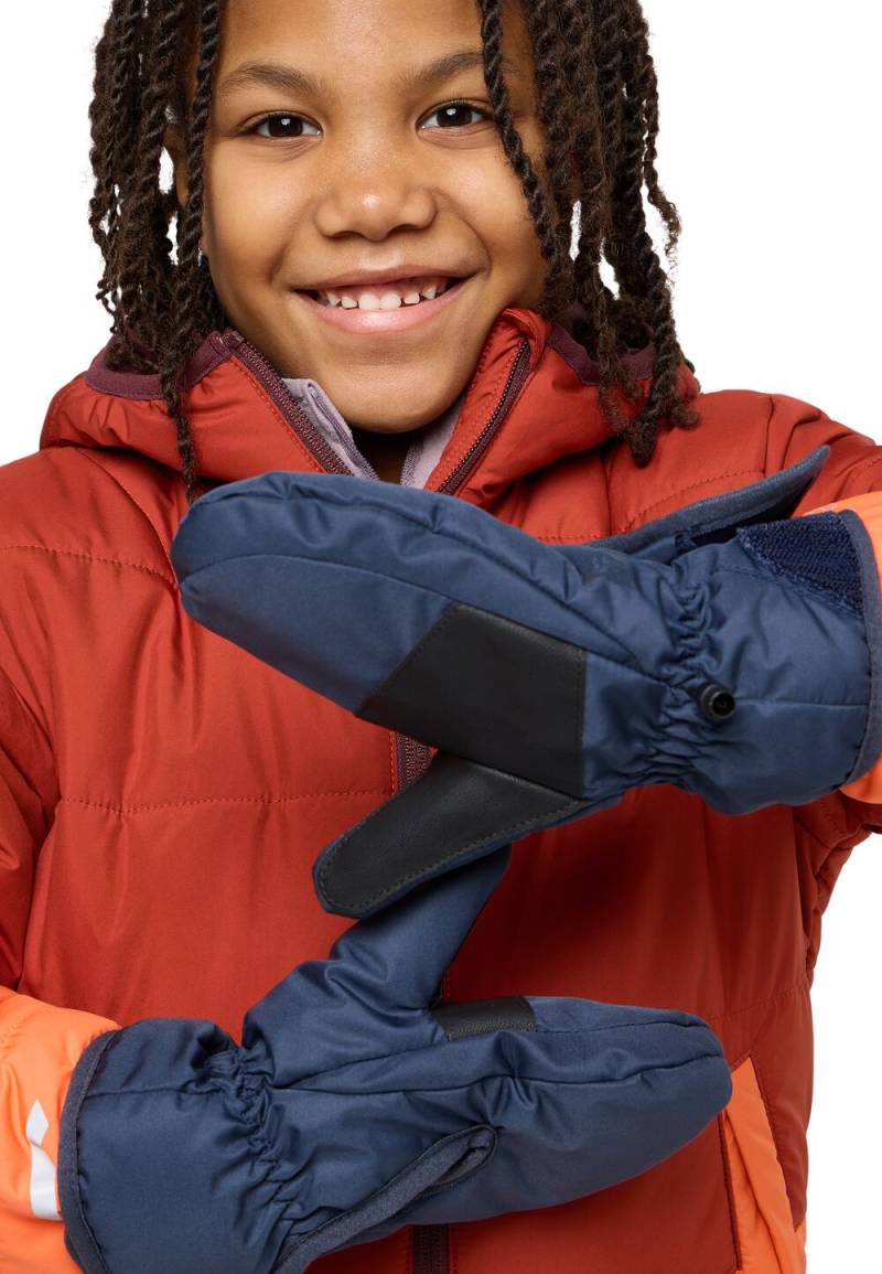 Jack Wolfskin Winddichte Fäustlinge Kinder Easy Entry Mitten Kids 128 blau night blue von Jack Wolfskin