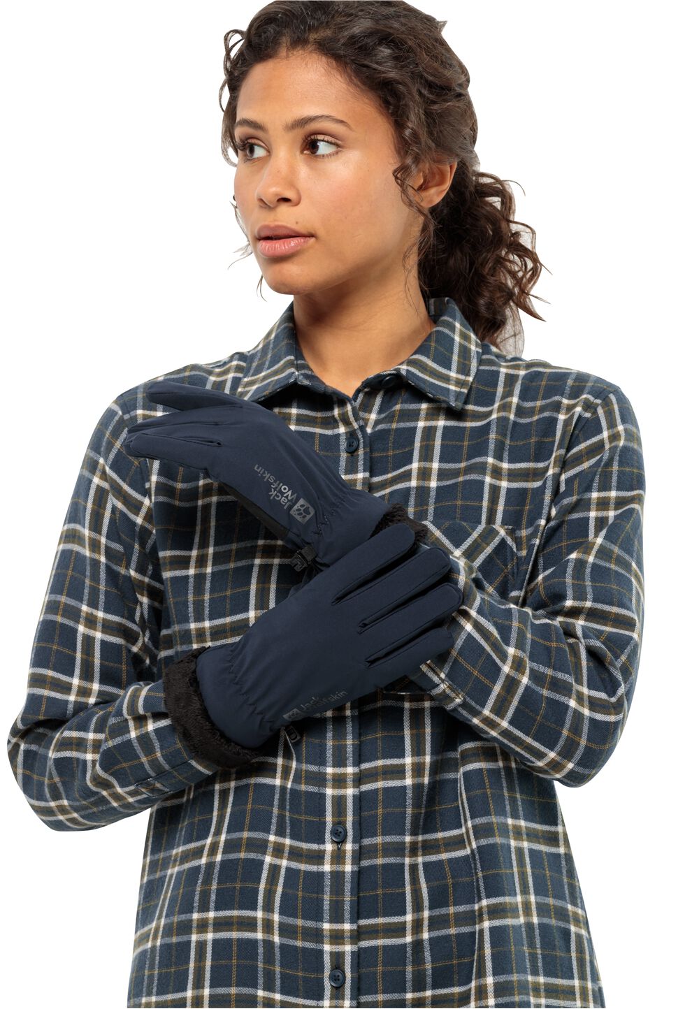 Jack Wolfskin Winddichte Handschuhe Damen Highloft Glove Women M blau night blue von Jack Wolfskin