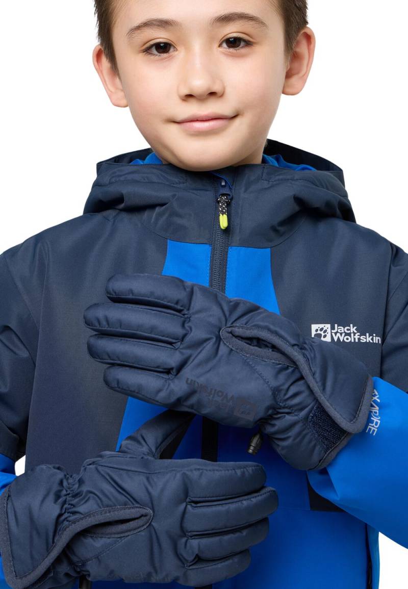 Jack Wolfskin Winddichte Handschuhe Kinder Easy Entry Glove Kids 116 blau night blue von Jack Wolfskin