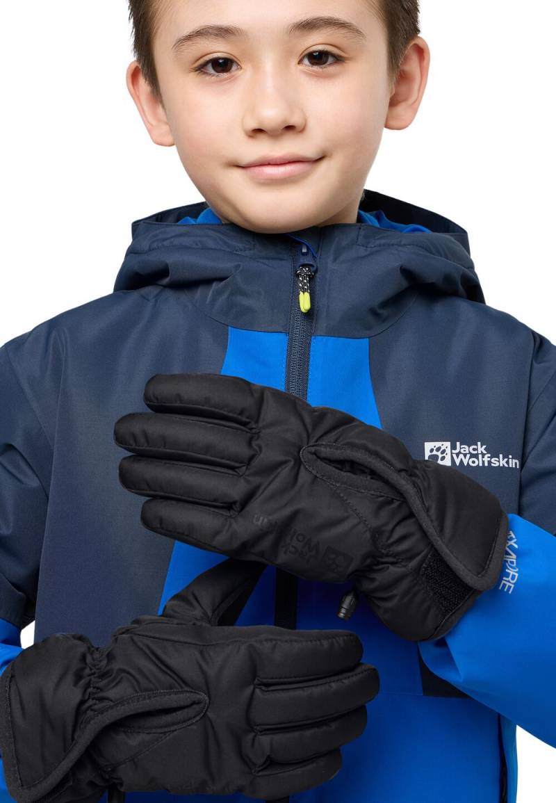 Jack Wolfskin Winddichte Handschuhe Kinder Easy Entry Glove Kids 140 black black von Jack Wolfskin