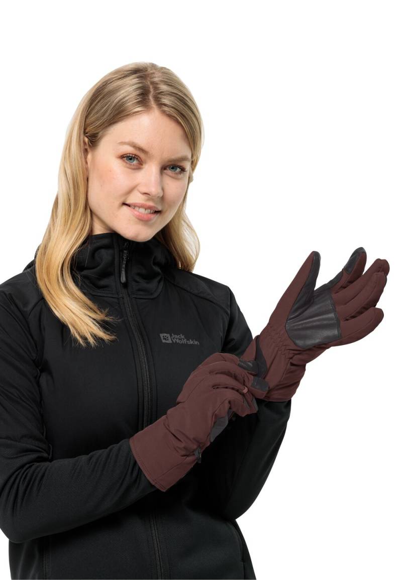 Jack Wolfskin Winddichte Merino Handschuhe Alpspitze Merino Glove L dark maroon dark maroon von Jack Wolfskin