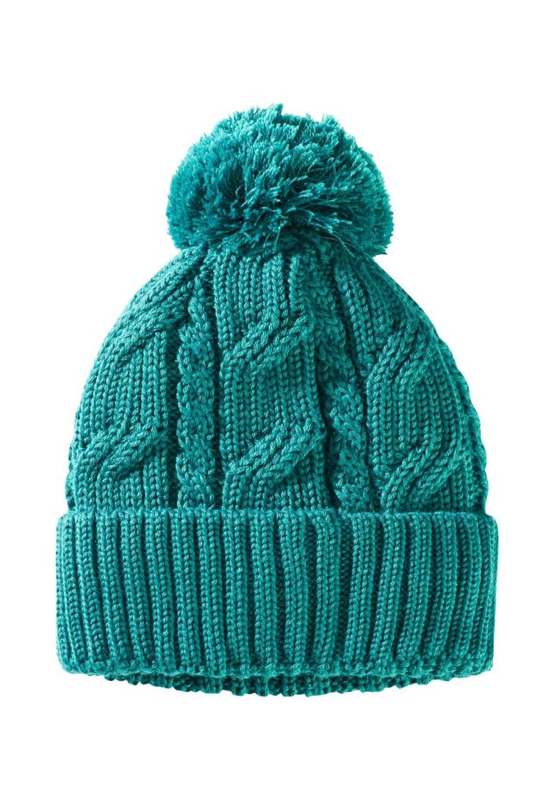 Jack Wolfskin Winddichte Strickmütze Pompom Beanie One Size petrol petrol von Jack Wolfskin