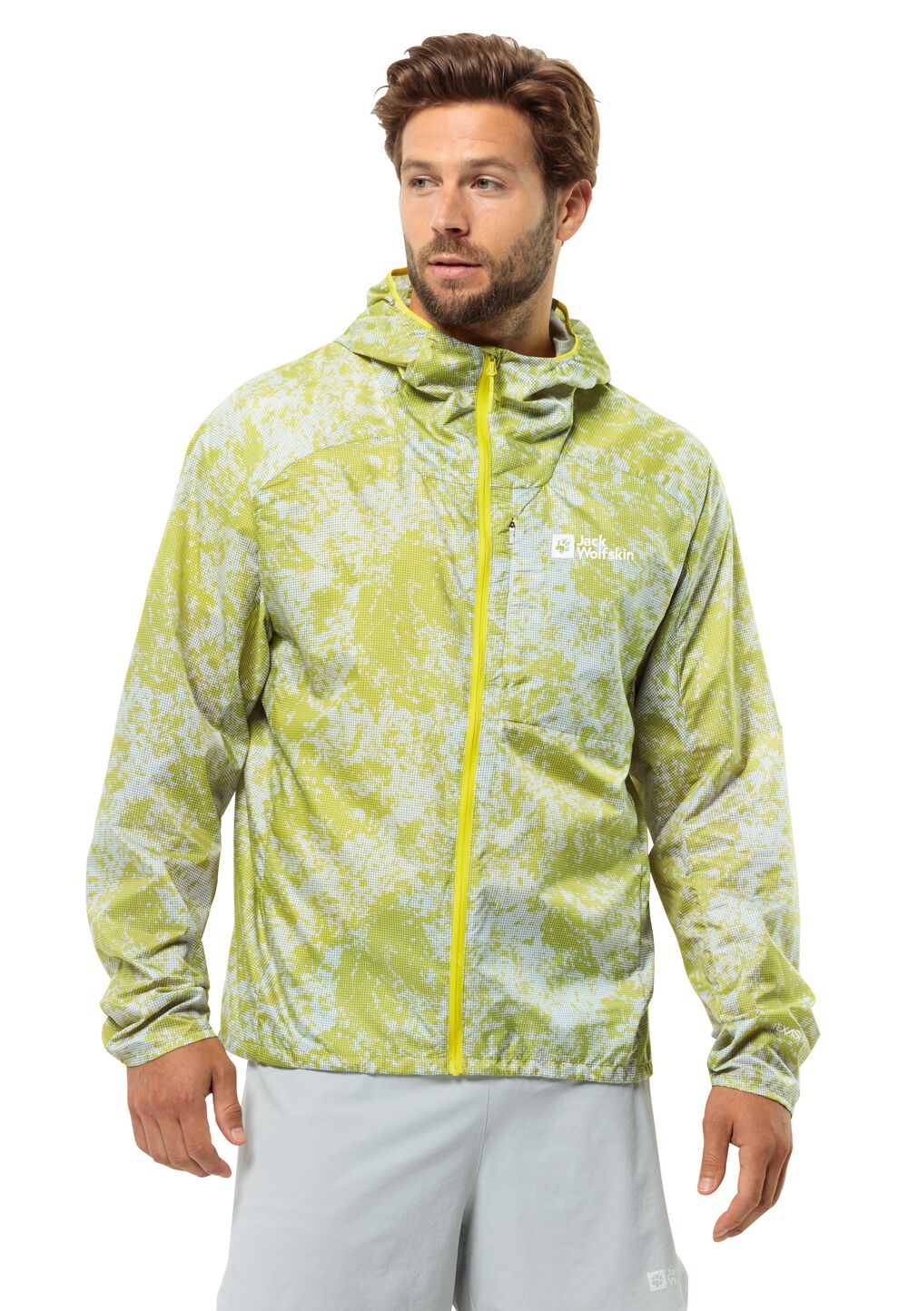 Jack Wolfskin Windjacke Herren Prelight Wind Jacket Men M grid camo firefly Grid Camo Firefly von Jack Wolfskin