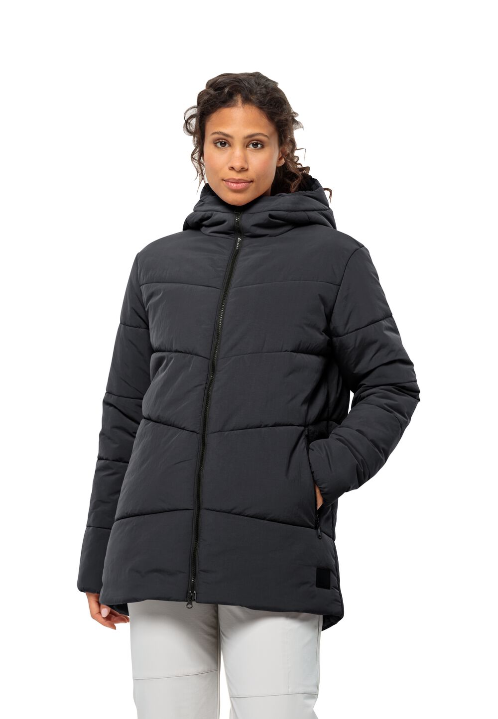 Jack Wolfskin Wintermantel Damen Karolinger Long Jacket Women L phantom Phantom von Jack Wolfskin