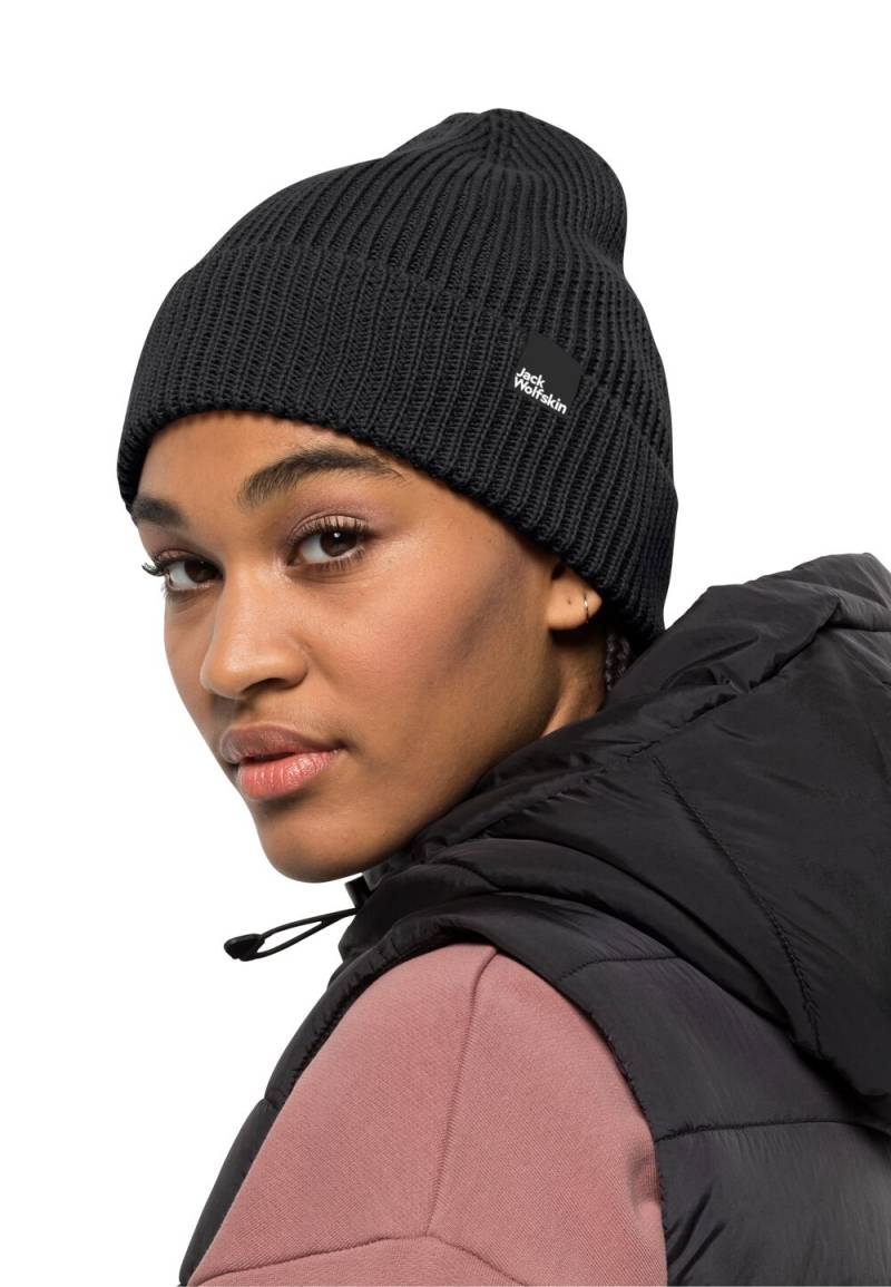 Jack Wolfskin Wintermütze Essential Beanie One Size black black von Jack Wolfskin