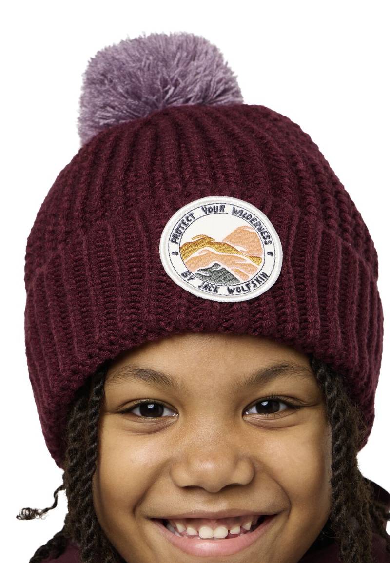 Jack Wolfskin Wintermütze Kinder Pompom Badge Beanie Kids S boysenberry boysenberry von Jack Wolfskin