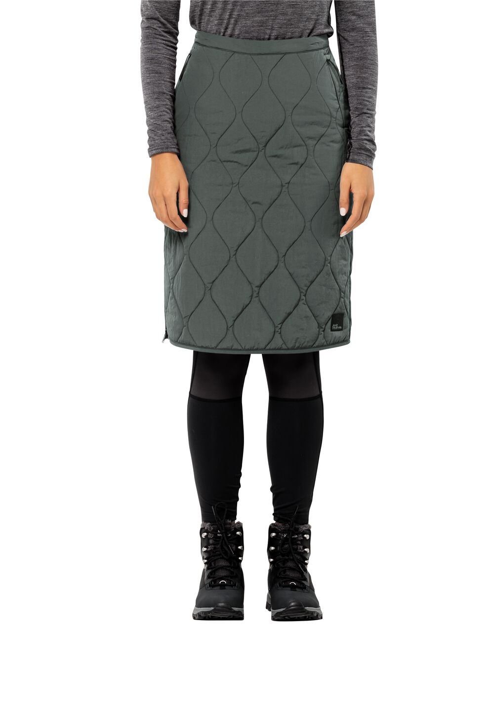 Jack Wolfskin Winterrock Midi Damen Wandermood Skirt Women L grau slate green von Jack Wolfskin