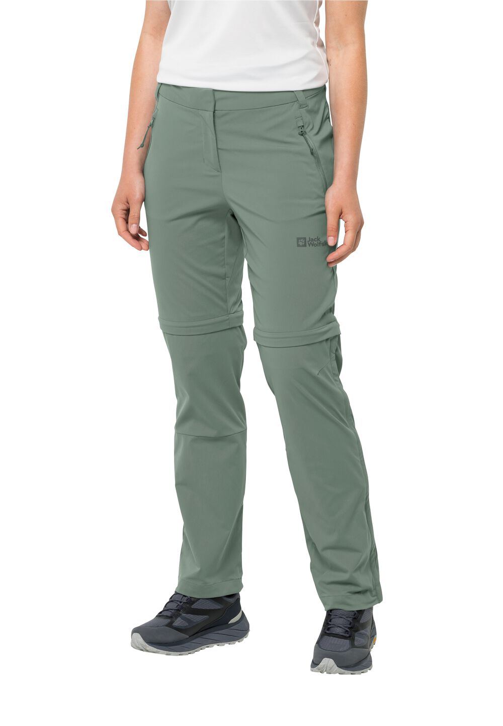 Jack Wolfskin Zip-Off Wanderhose Damen Glastal Zip Off Pants Women 34 picnic green picnic green von Jack Wolfskin