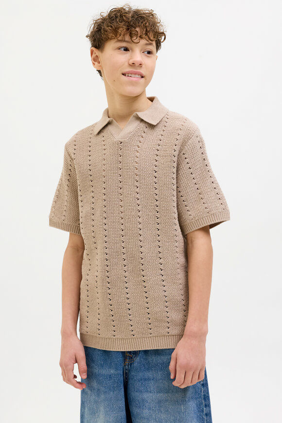 Jack & Jones Junior JORPAROS Strick Poloshirt | Safari | Jungen  | 140 von Jack & Jones Junior