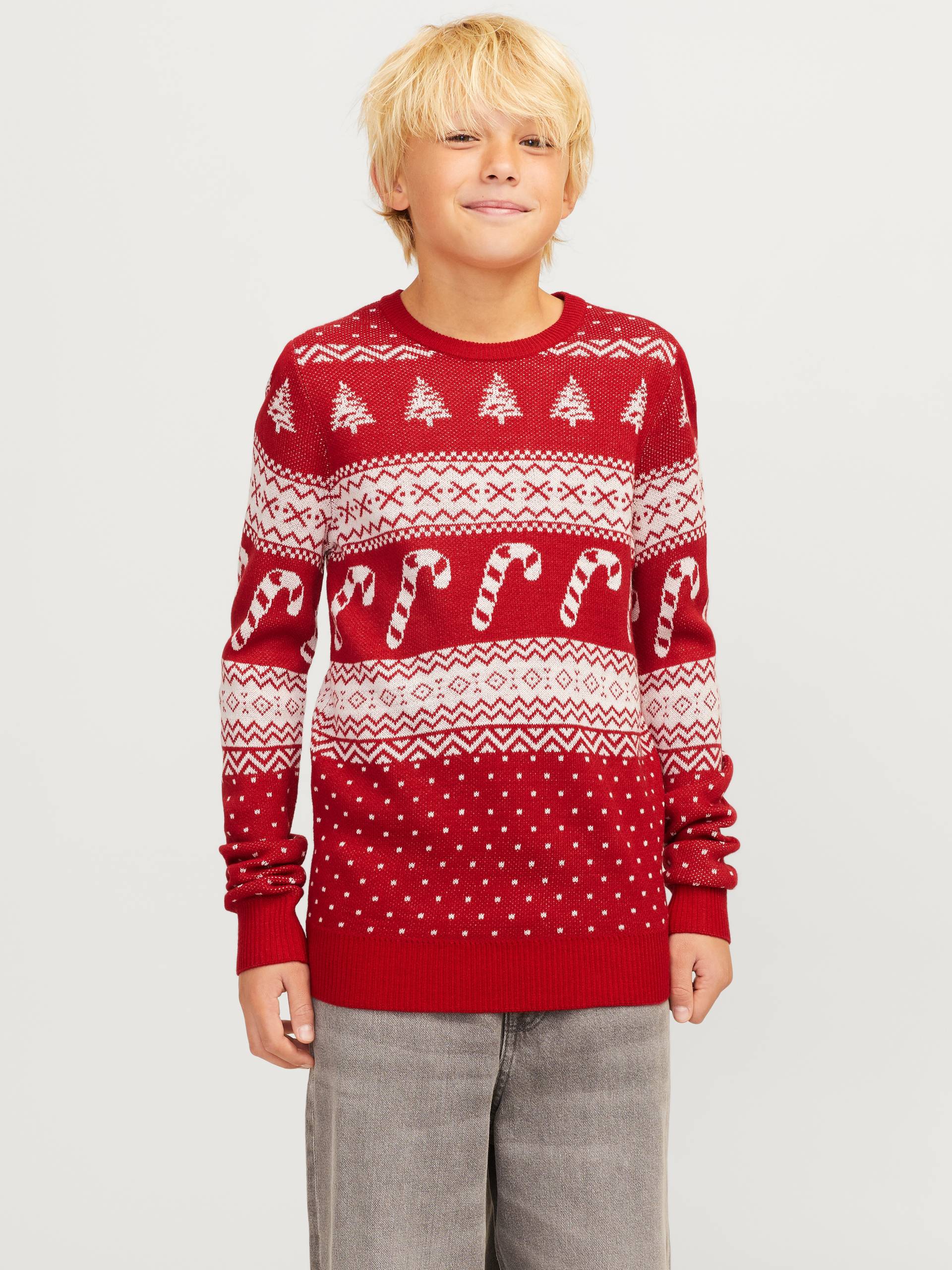 Jack & Jones Junior Rundhalspullover »JJXMAS GABRIEL KNIT CREW NECK JNR«, mit weihnachtlichem Muster von Jack & Jones Junior