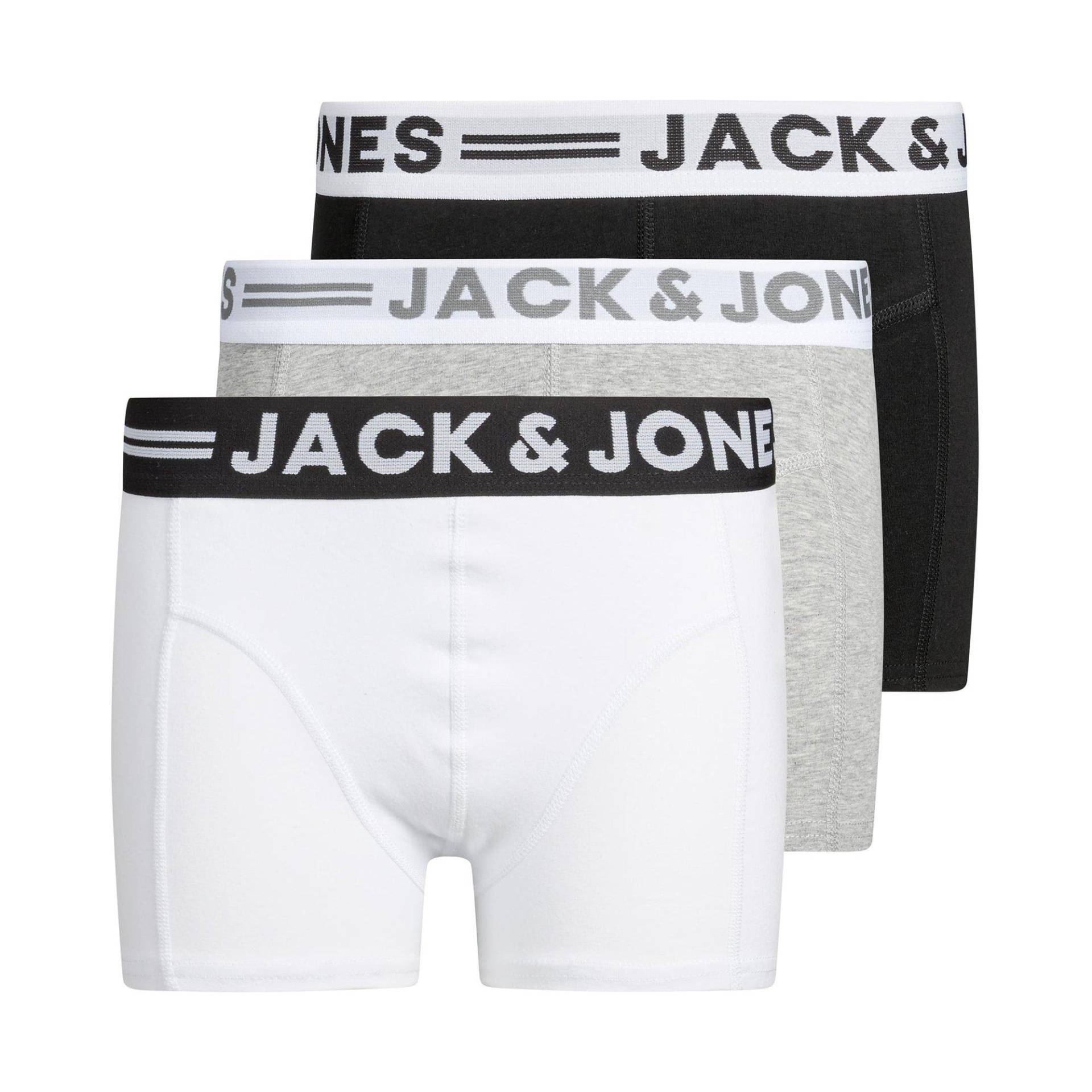 Triopack, Boxershorts Jungen Grau Melange 152 von Jack & Jones Junior