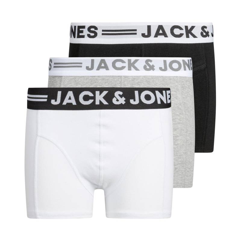 Triopack, Boxershorts Jungen Grau Melange 140 von Jack & Jones Junior