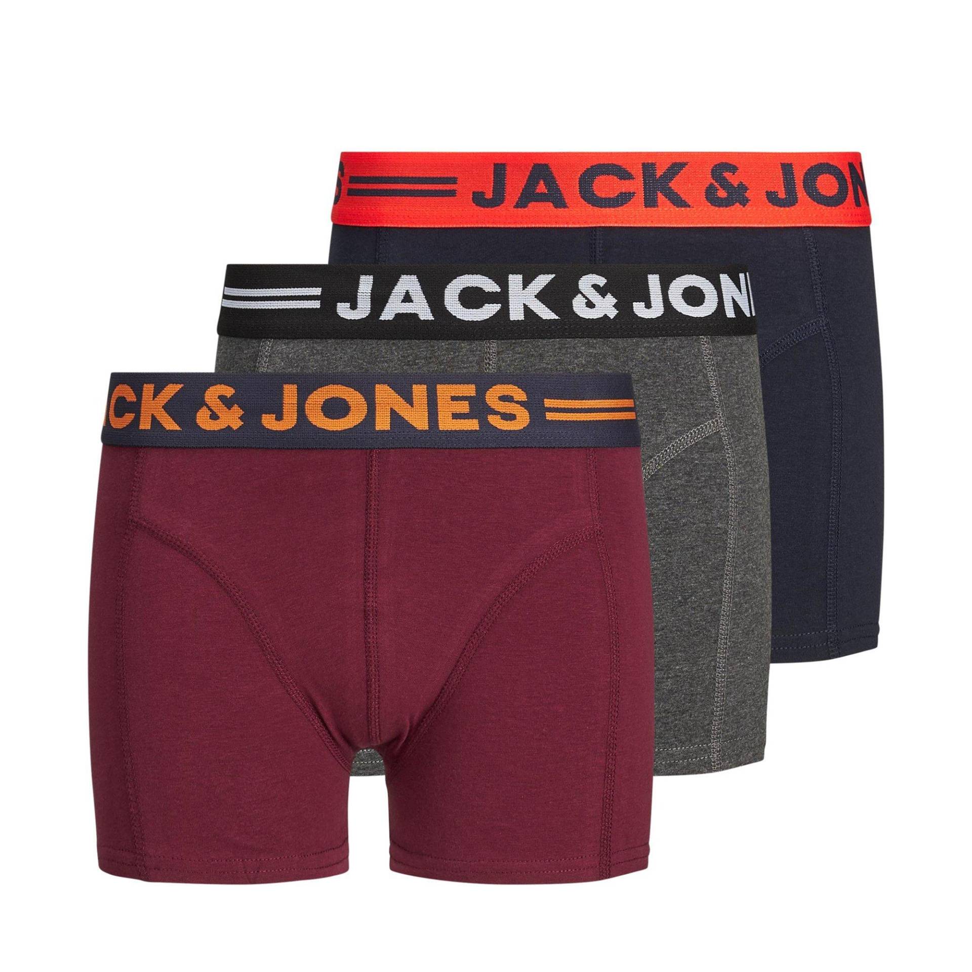 Triopack, Boxershorts Jungen Dunkelgrau 176 von Jack & Jones Junior