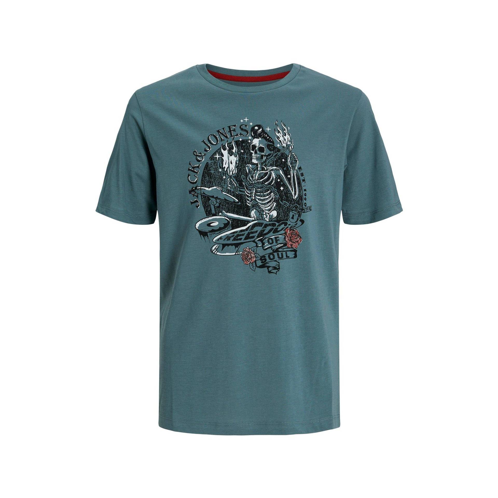 T-shirt, Kurzarm Jungen Grau/Grün 152 von Jack & Jones Junior