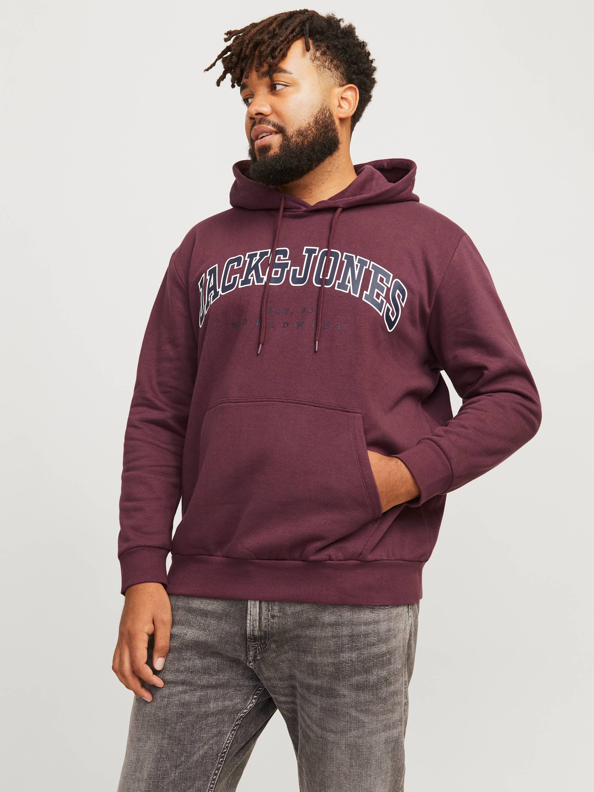 Jack & Jones PlusSize Hoodie »JJECALEB VARSITY SWEAT HOOD NOOS PLS« von Jack & Jones PlusSize