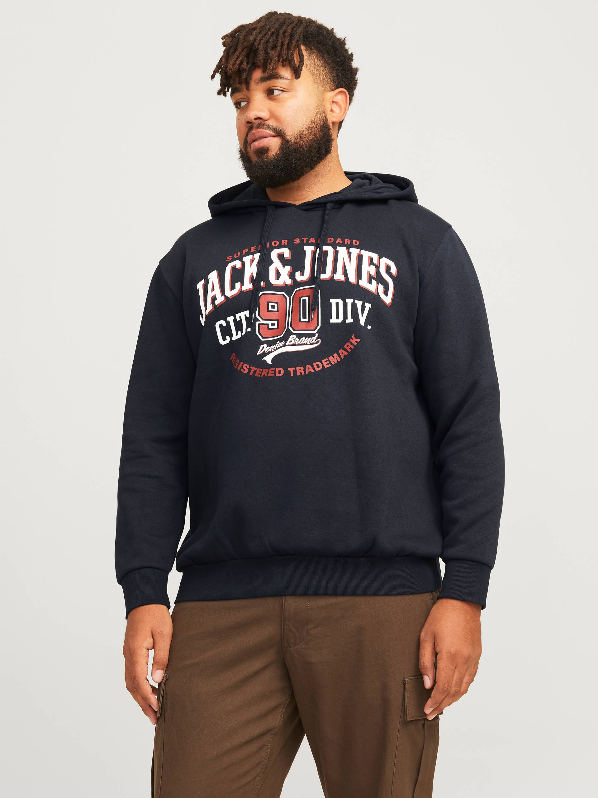 Jack & Jones PlusSize Hoodie »JJELOGO SWEAT HOOD 2 COL 24/25 NOOS PLS«, mit Logo Frontprint von Jack & Jones PlusSize