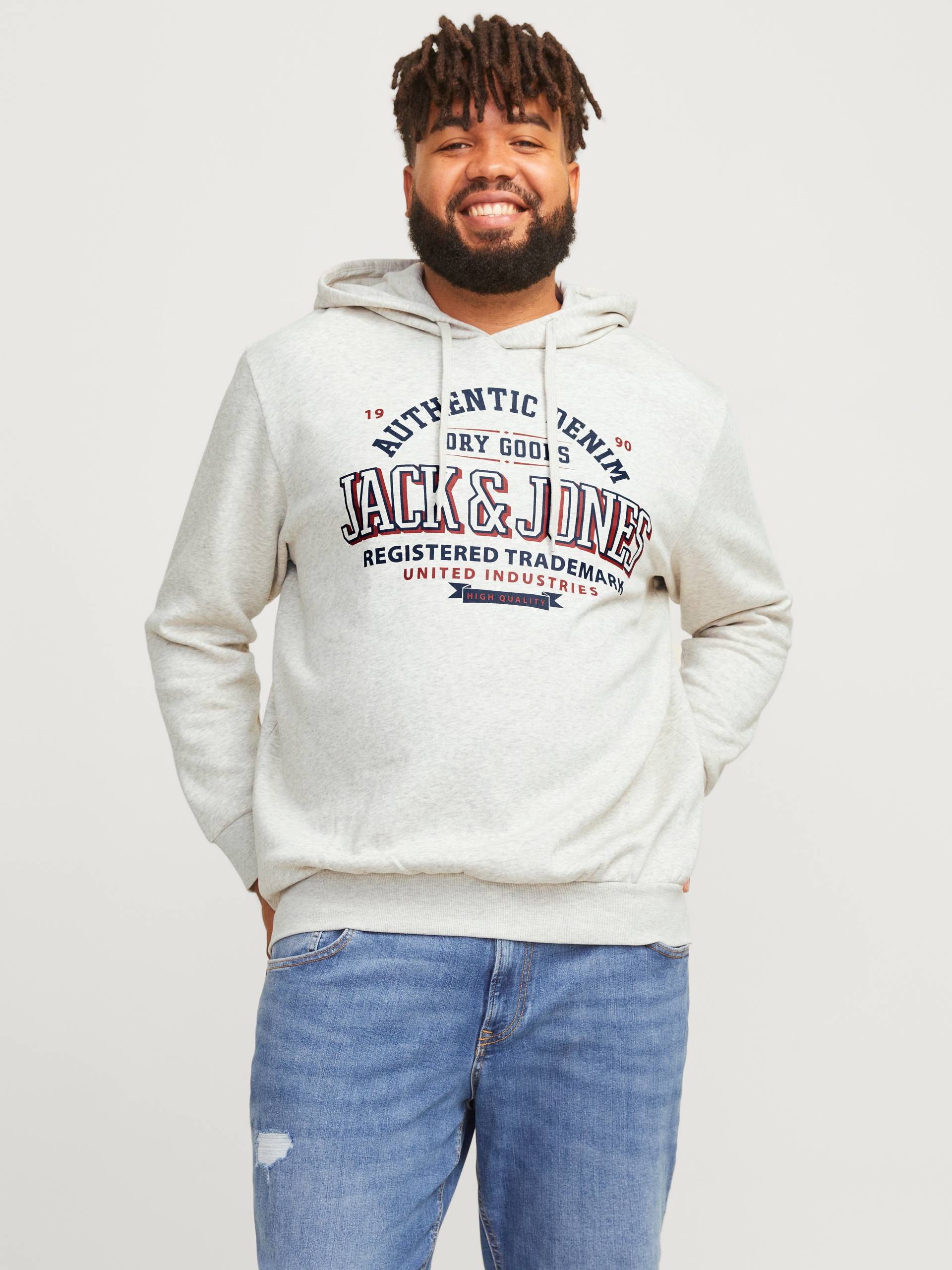 Jack & Jones PlusSize Hoodie »JJELOGO SWEAT HOOD 2 COL 24/25 NOOS PLS«, mit Logo Frontprint von Jack & Jones PlusSize