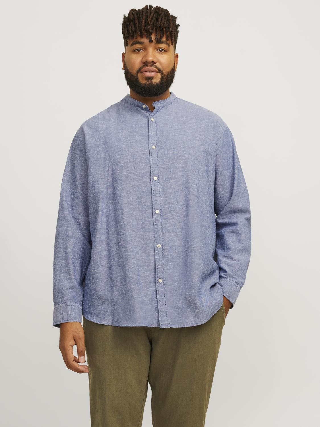 Jack & Jones PlusSize Langarmhemd »JJELINEN BLEND BAND SHIRT LS SN PLS« von Jack & Jones PlusSize