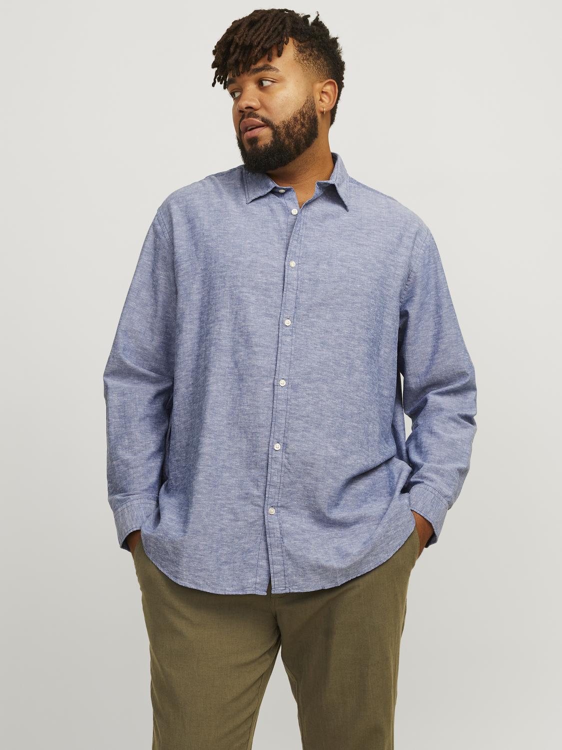 Jack & Jones PlusSize Langarmhemd »JJELINEN BLEND SHIRT LS SN PLS« von Jack & Jones PlusSize