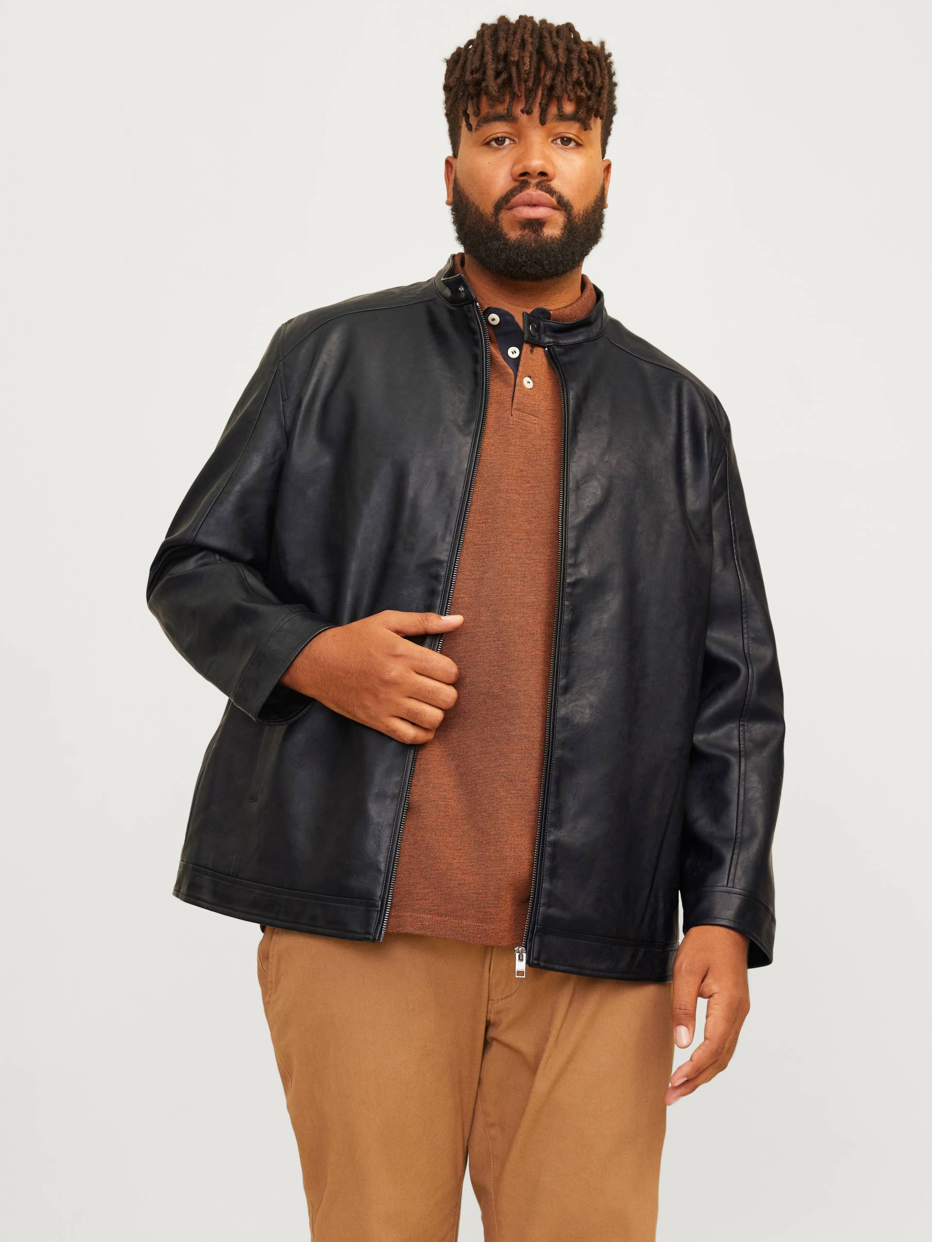 Jack & Jones PlusSize Lederimitatjacke »JJEDYLAN CLEAN PU JACKET NOOS PLS«, ohne Kapuze, in Leder Optik von Jack & Jones PlusSize